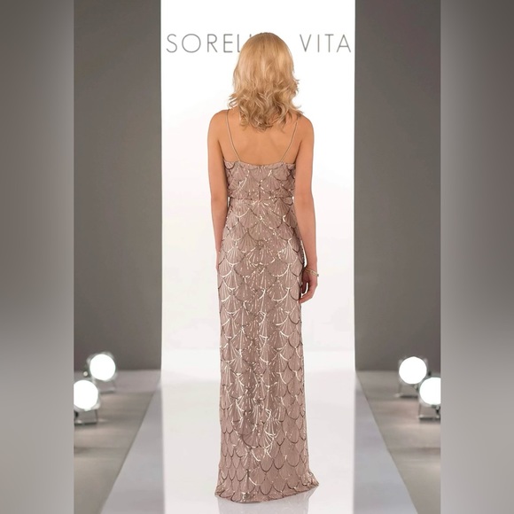 Sorella Vita 9018 Art Deco Rose Gold Sequin s Dress - Size 8 - Picture 2 of 6